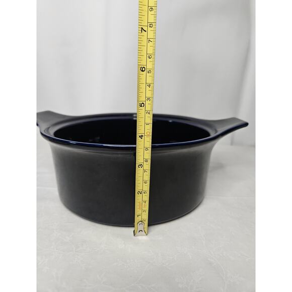 Vintage Celebrity Lexington Round 2 Quart Stoneware Casserole Dish Lid Blue - Picture 9 of 13